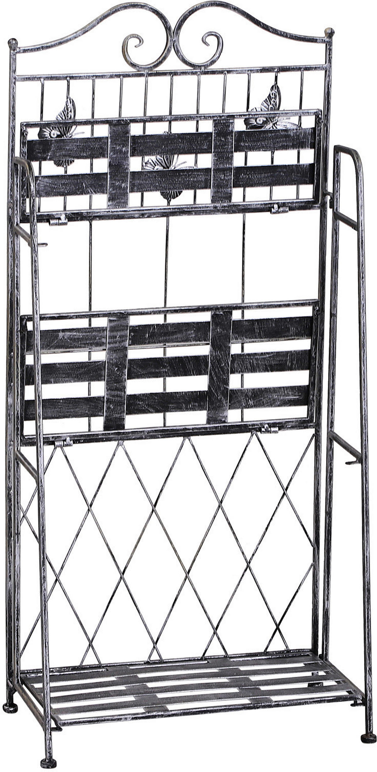 Outsunny Pflanzregal Silbergrau Metall B/H/L: ca. 25x96x44 cm Pflanzregal mit 3 Ebenen - Silbergrau (44,00/25,00/96,00cm) - Outsunny