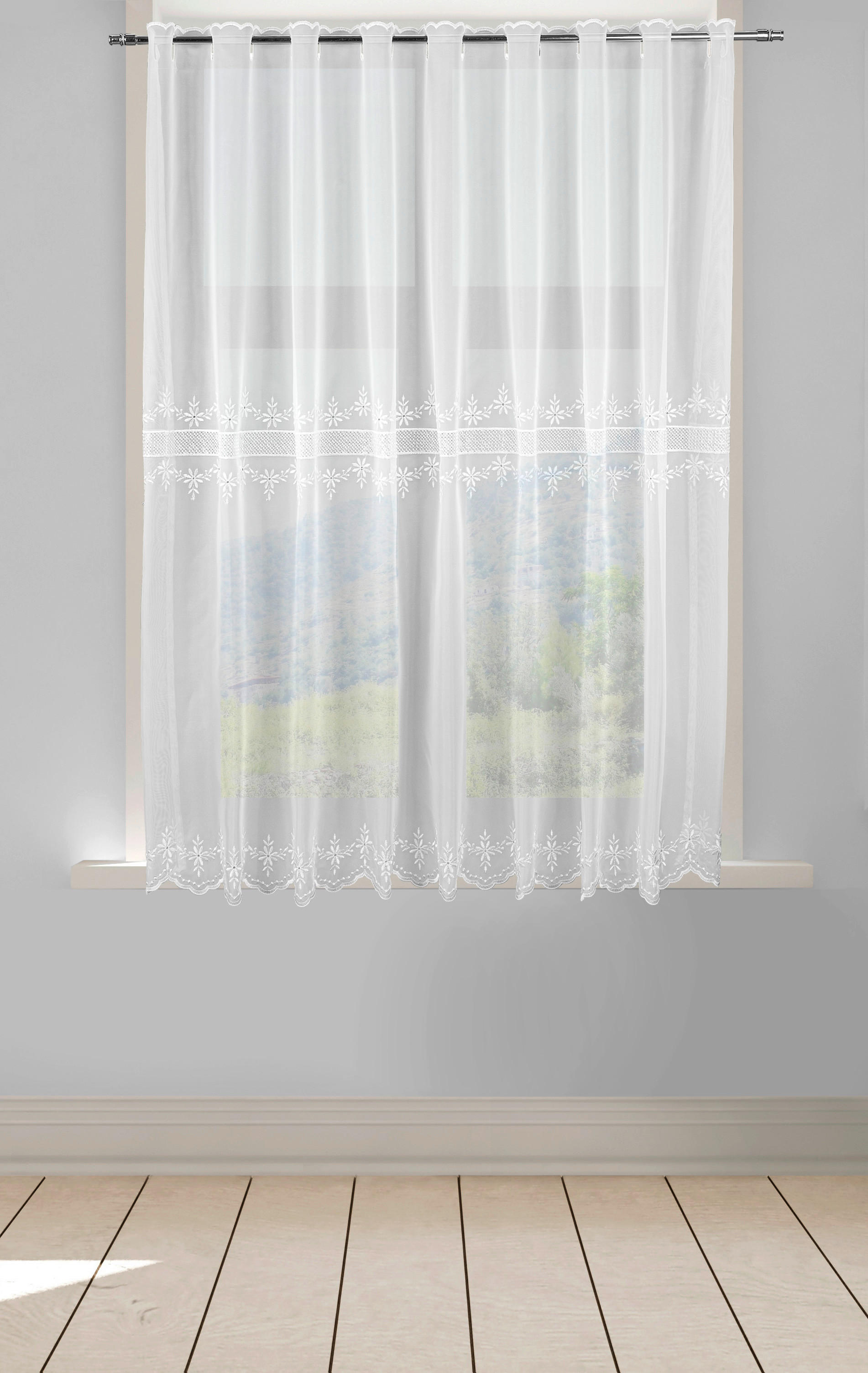 Scheibengardine Ettky weiß B/L: ca. 140x110 cm Ettky - weiß (140,00/110,00cm) - POCOline