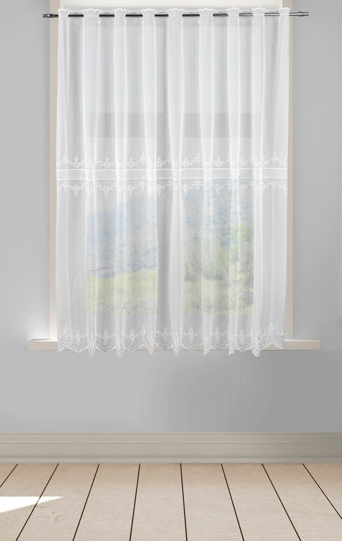 Scheibengardine Ettky weiß B/L: ca. 140x110 cm Ettky - weiß (140,00/110,00cm) - POCOline