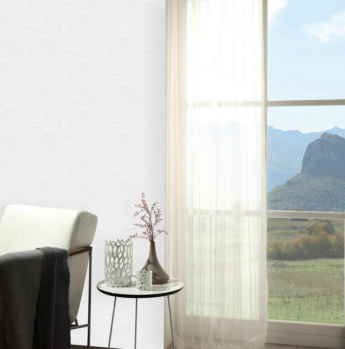 Vinyltapete Putzoptik weiß B/L: ca. 53x1005 cm Vinyltapete_9787-01 - weiß (53,00/1005,00cm)