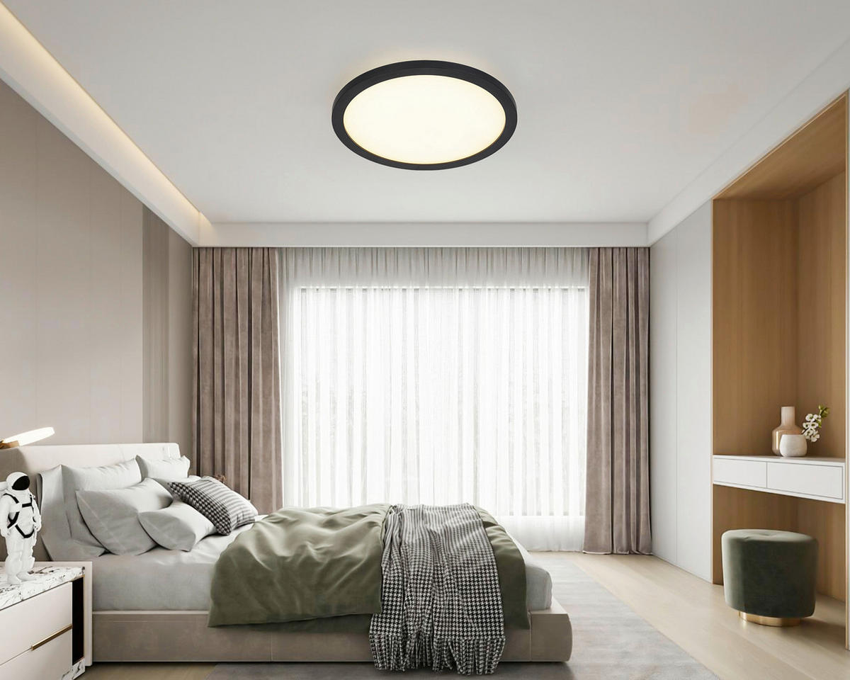 Nolo LED-Deckenpaneel Aria schwarz Kunststoff H/D: ca. 5x30 cm Aria - schwarz (30,00/5,00cm) - Nolo