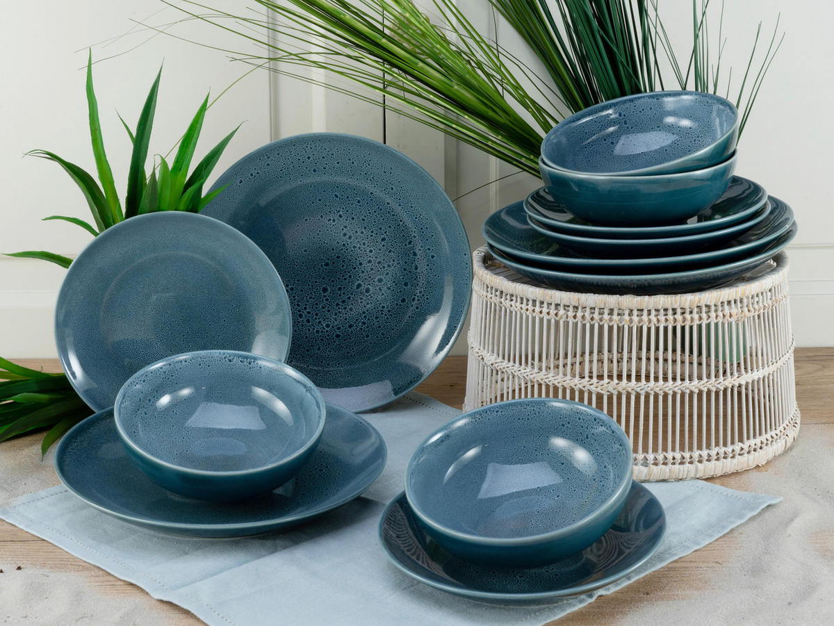 CreaTable Tafelservice Reactive BLUE petrol Keramik Reactive BLUE - petrol - CreaTable