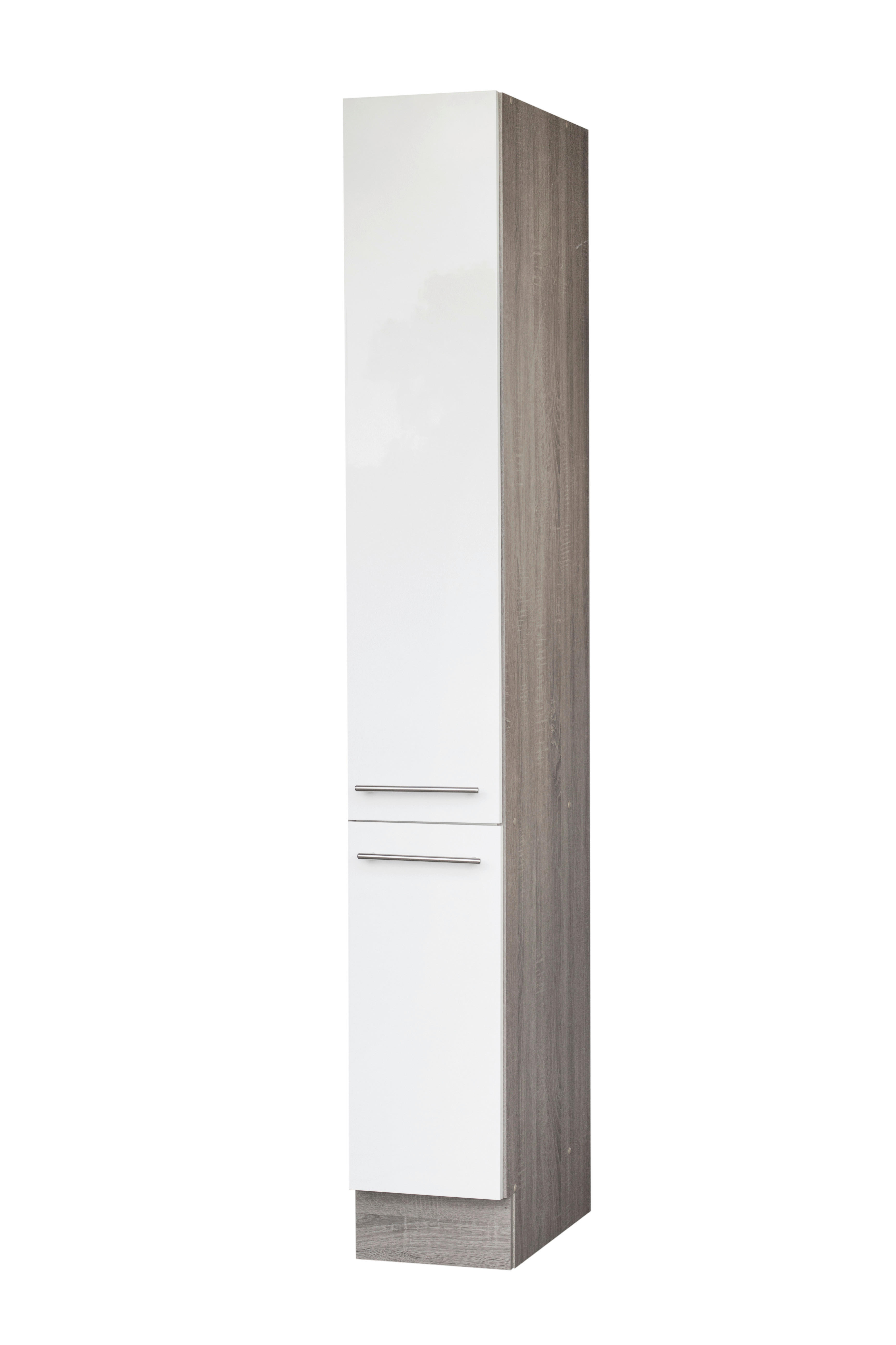 Apothekerschrank Judith weiß Hochglanz B/H/T: ca. 30x212x57 cm Judith - weiß/silber (30,00/212,00/57,00cm)