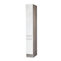 Apothekerschrank Judith weiß Hochglanz B/H/T: ca. 30x212x57 cm Judith - weiß/silber (30,00/212,00/57,00cm) - Menke