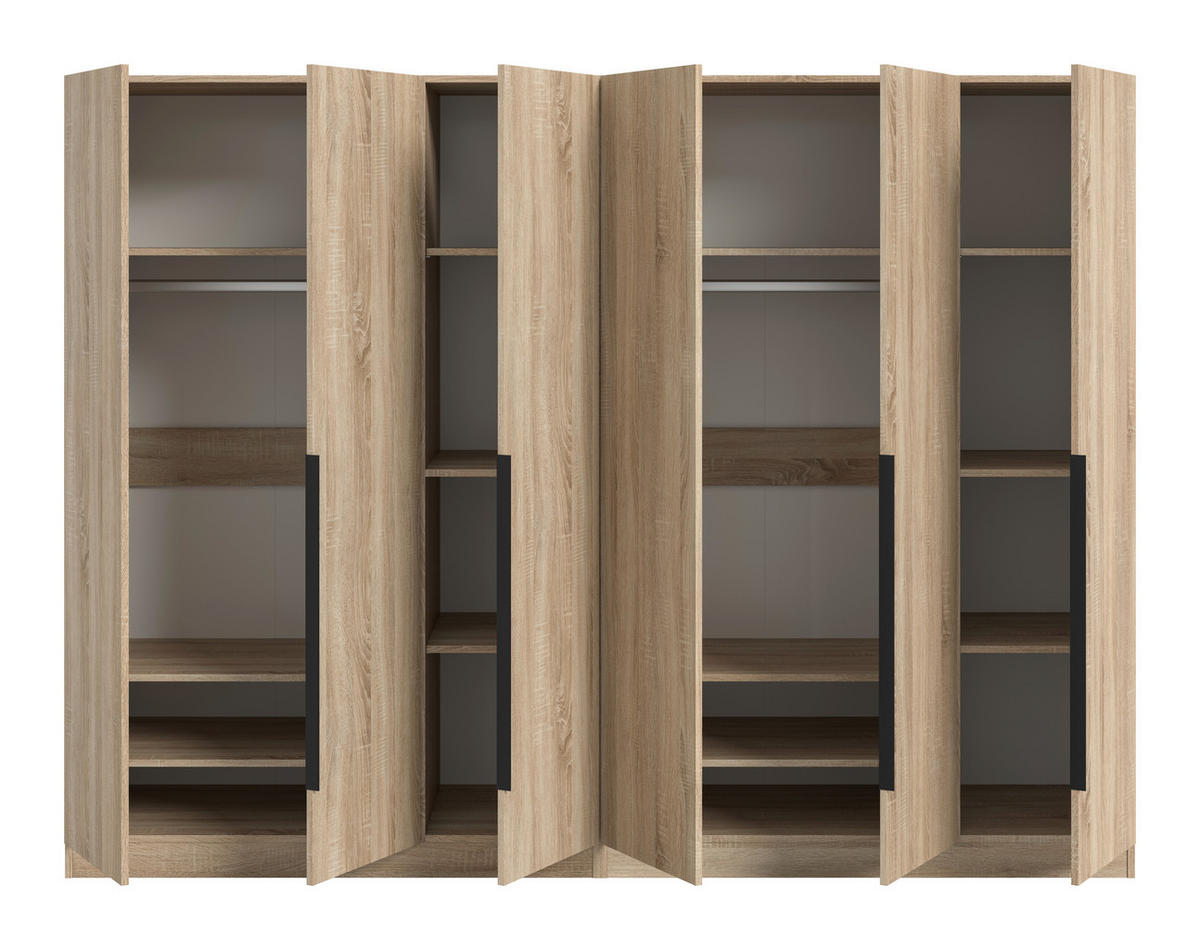 Kleiderschrank KOPENHAGEN Eiche Sonoma Nachbildung B/H/T: ca. 240x181x52 cm KOPENHAGEN - Eiche (240,00/181,00/52,00cm) - xonox.home
