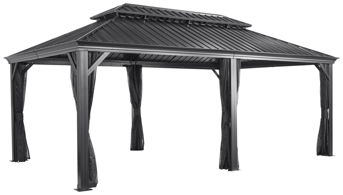 Sojag Pavillon Messina anthrazit Aluminium B/H/L: ca. 363x307x598 cm Messina - anthrazit (598,00/363,00/307,00cm) - Sojag