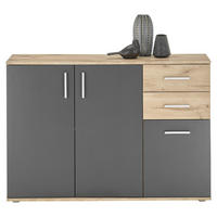 Kommode BC 1040 Eiche Viking Nachbildung dunkelgrau B/H/T: ca. 120x84x35 cm BC 1040 - dunkelgrau (120,00/84,00/35,00cm)