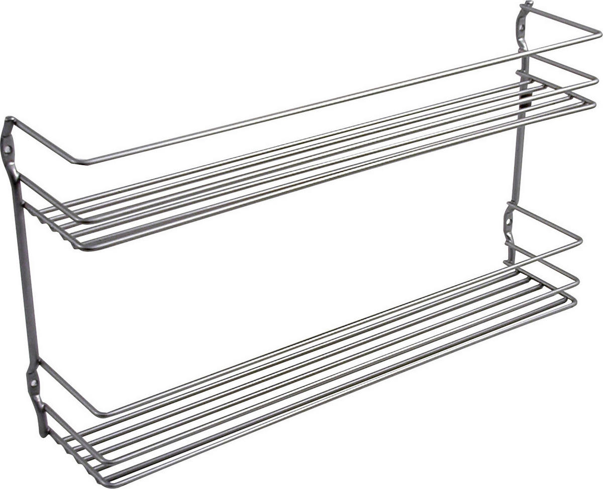 Metaltex Gewürzregal silber Metall B/H/L: ca. 36,5x19x8 cm Gewürzregal_Pepito - silber (8,00/36,50/19,00cm) - Metaltex