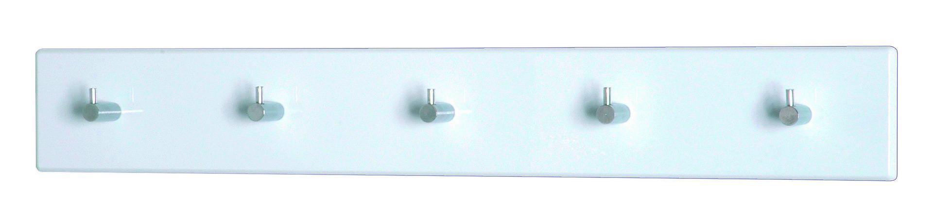 Garderobenleiste  weiß hochglänzend B/H/T: ca. 57x8x5 cm Eddy_5_Garderobenleiste 42357 - weiß/Chrom (57,00/8,00/5,00cm)