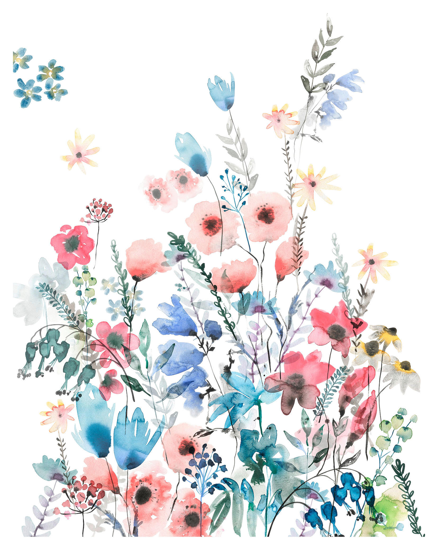 Komar Fototapete Aquitaine Blumen B/L: ca. 200x250 cm