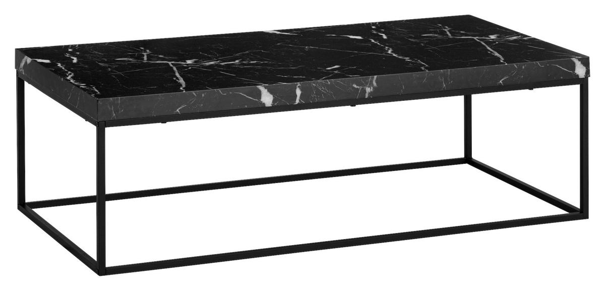 Couchtisch schwarz Marmor Optik schwarz pulverbeschichtet B/H/T: ca. 120x38x60 cm Couchtisch - schwarz (120,00/38,00/60,00cm) - Wohnling