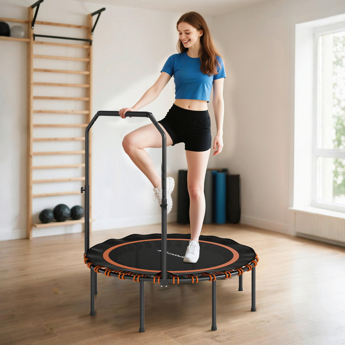 SPORTNOW Fitness Trampolin orange B/H/L: ca. 114x129x114 cm Fitness_Trampolin - orange/schwarz (114,00/114,00/129,00cm) - SPORTNOW