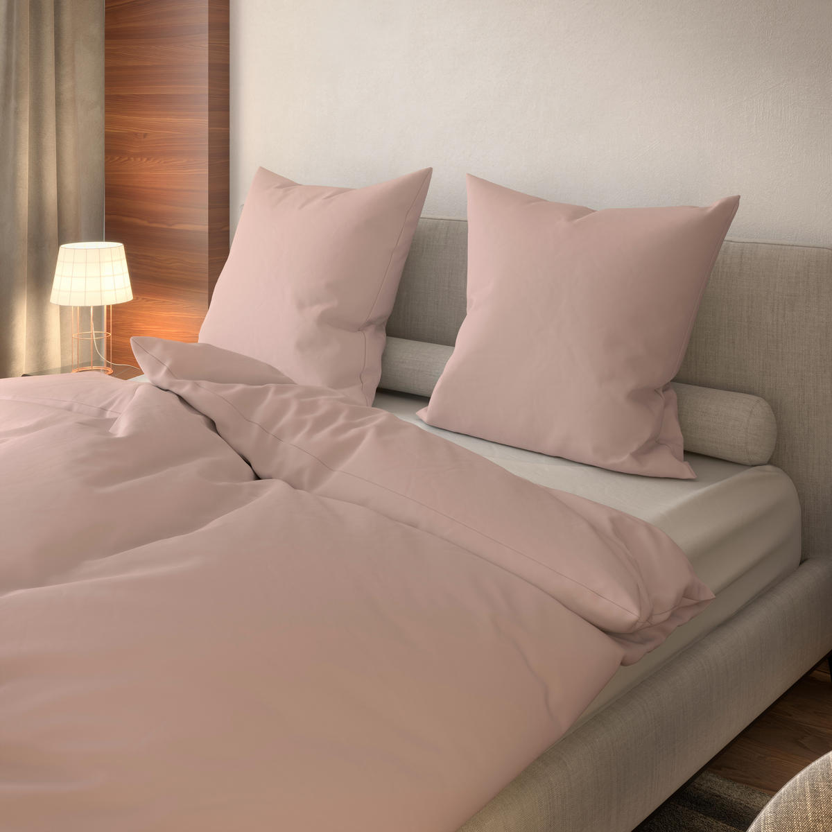 Baumwoll Bettwäsche Renforce rosé Baumwolle B/L: ca. 135x200 cm Bettwäsche_Renforce Uni 135x200cm - rosé (135,00/200,00cm)
