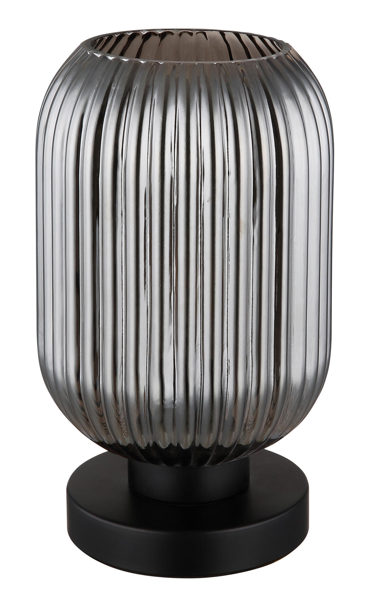 GLOBO Tischleuchte Normy 15469TS schwarz Metall Rauchglas H: ca. 24 cm E27 1 Brennstellen Normy - schwarz (24,00cm) - GLOBO
