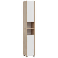 Hochschrank Juba Eiche hell Nachbildung weiß B/H/T: ca. 30,3x186,5x33,1 cm Juba - Eiche/weiß (30,30/186,50/33,10cm) - Möbelpartner