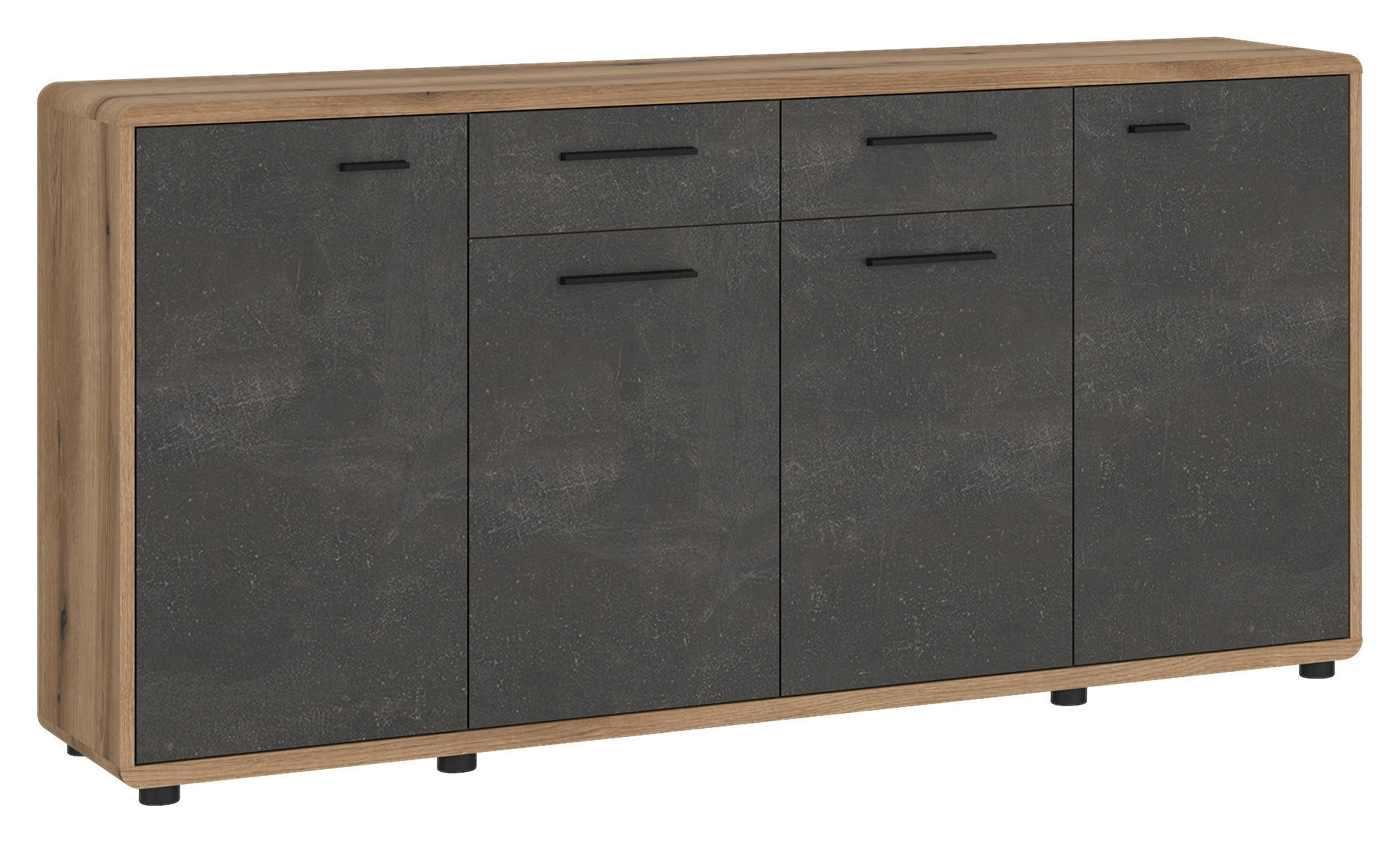 Kommode Fontana Eiche Evoke Coast Nachbildung Beton dunkel Optik B/H/T: ca. 174x87x40 cm Fontana - Eiche/Beton (174,00/87,00/40,00cm)