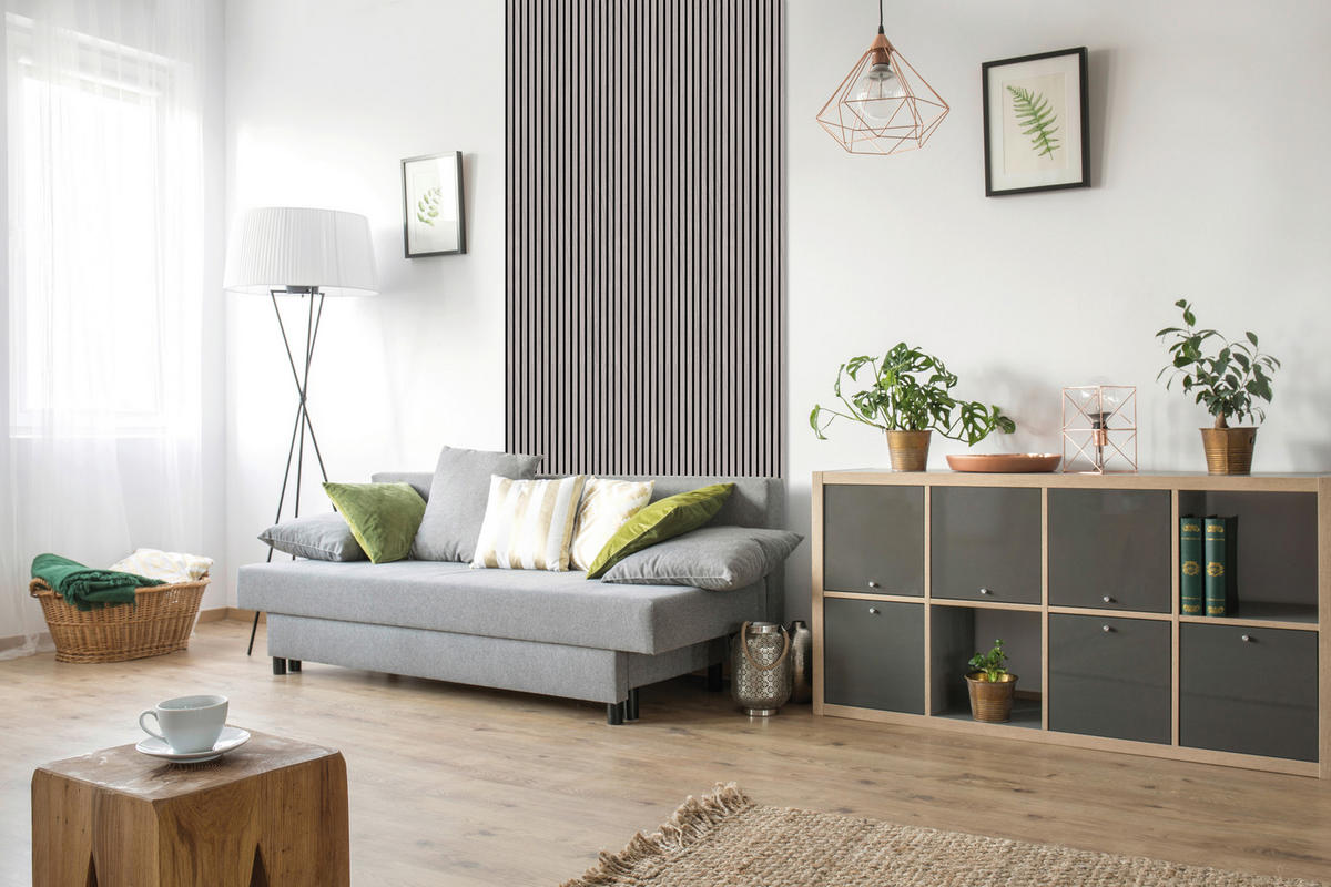 Wand-und Akustikpaneel grau L/B/H: ca. 244x60x1 cm pro Stück Akustikpaneel 244x60 Grey Oak - grau (244,00/60,00/1,00cm)