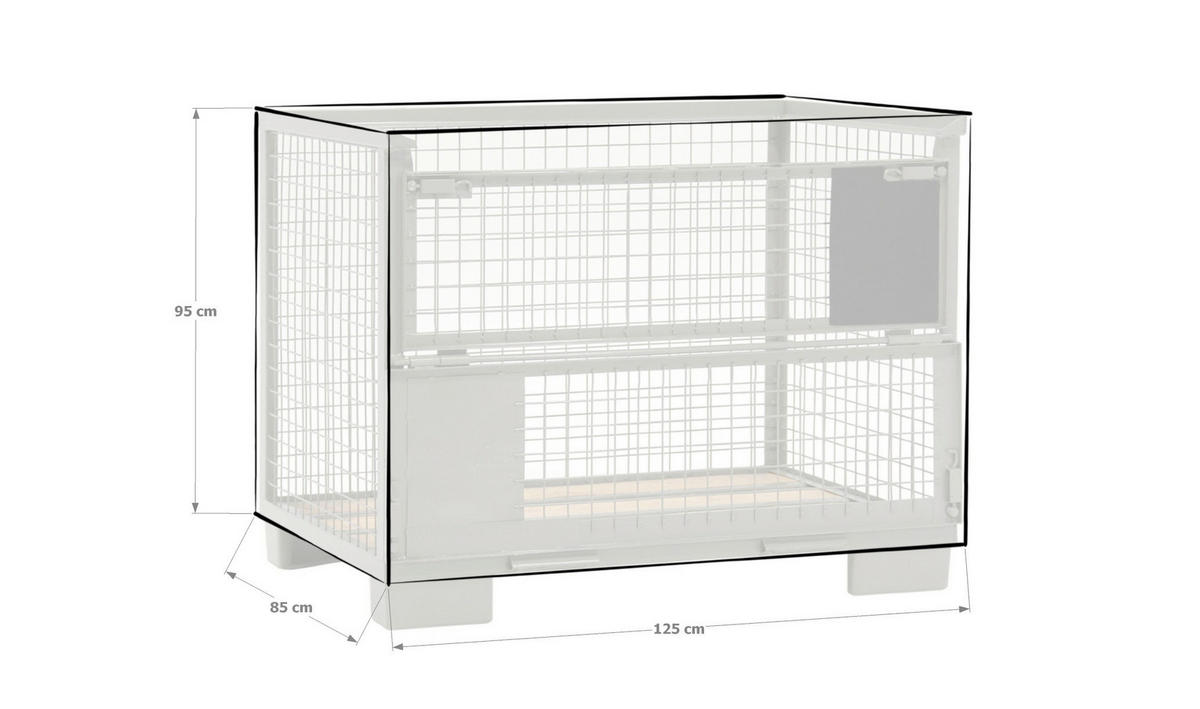 Grasekamp Abdeckung für Gitterbox transparent Kunststoff B/H/L: ca. 85x95x125 cm Abdeckung_Gitterbox - transparent (125,00/85,00/95,00cm) - Grasekamp