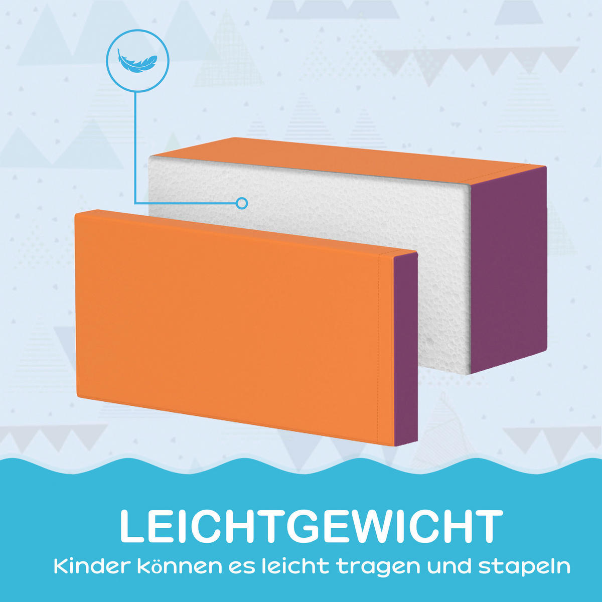 HOMCOM Softbausteine B/H/L: ca. 40x11x60 cm Softbausteine - multicolor (60,00/40,00/11,00cm) - HOMCOM