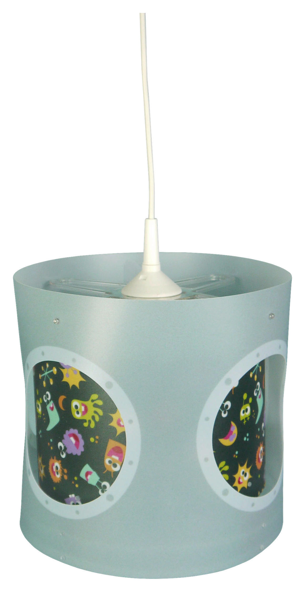 Niermann Dreh-Pendelleuchte 174 grau multicolor Kunststoff D: ca. 25 cm E27 1 Brennstellen Aliens - multicolor/grau (25,00cm) - Niermann