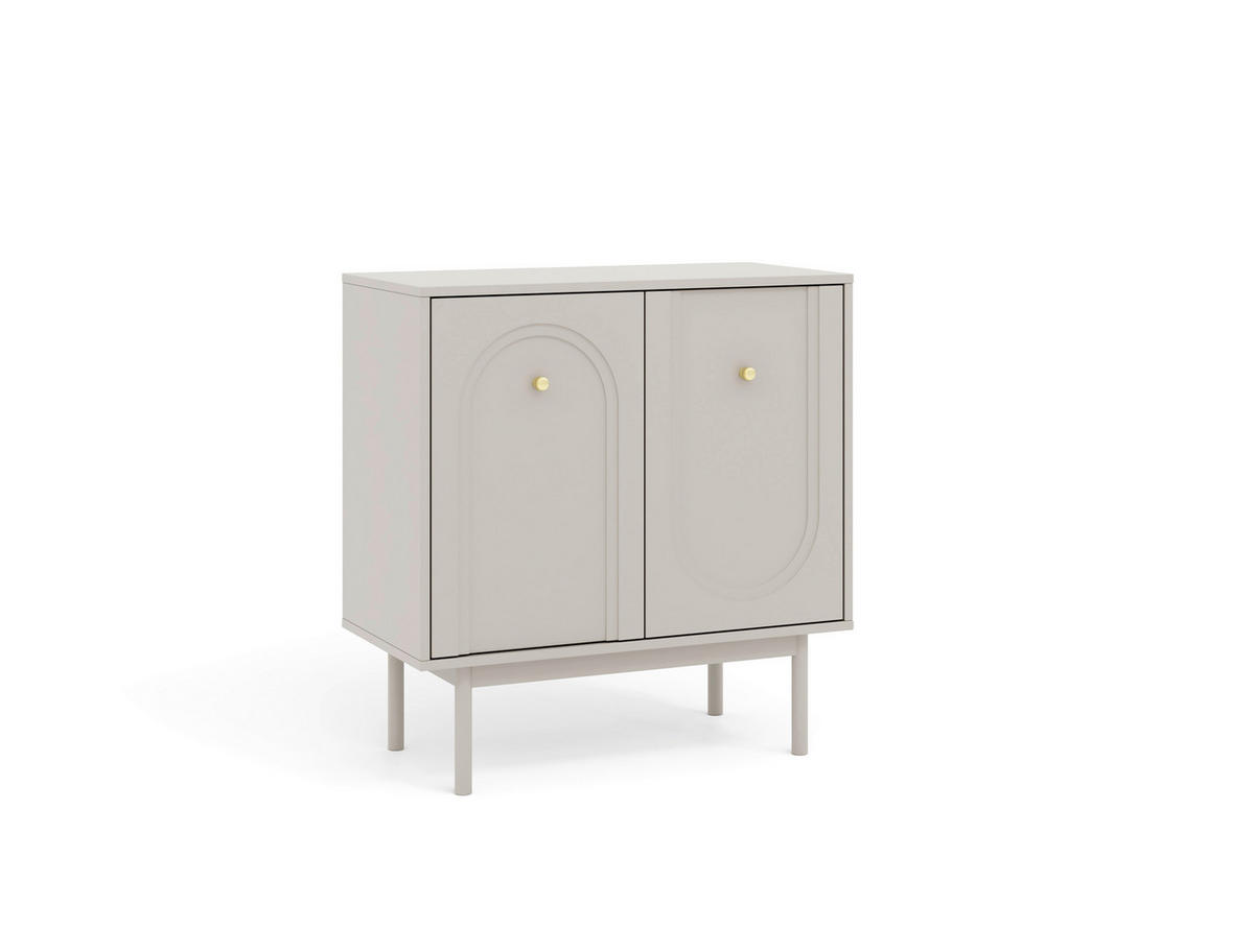 Kommode MAZOMA Eiche Kaschmirgrau Nachbildung gold Optik B/H/T: ca. 79x82x39 cm MAZOMA - gold/Eiche (79,00/82,00/39,00cm) - WIPMEB