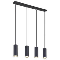 GLOBO Pendelleuchte schwarz Metall B/H/T: ca. 6x120x65 cm GU10 4 Brennstellen ROBBY - schwarz (6,00/120,00/65,00cm) - GLOBO
