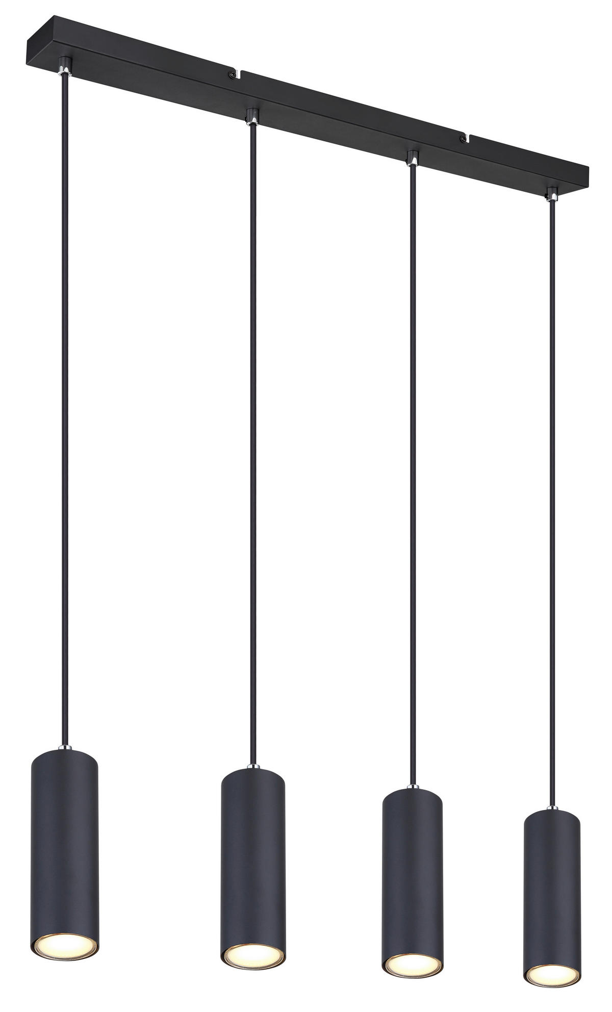 GLOBO Pendelleuchte schwarz Metall B/H/T: ca. 6x120x65 cm GU10 4 Brennstellen ROBBY - schwarz (6,00/120,00/65,00cm) - GLOBO