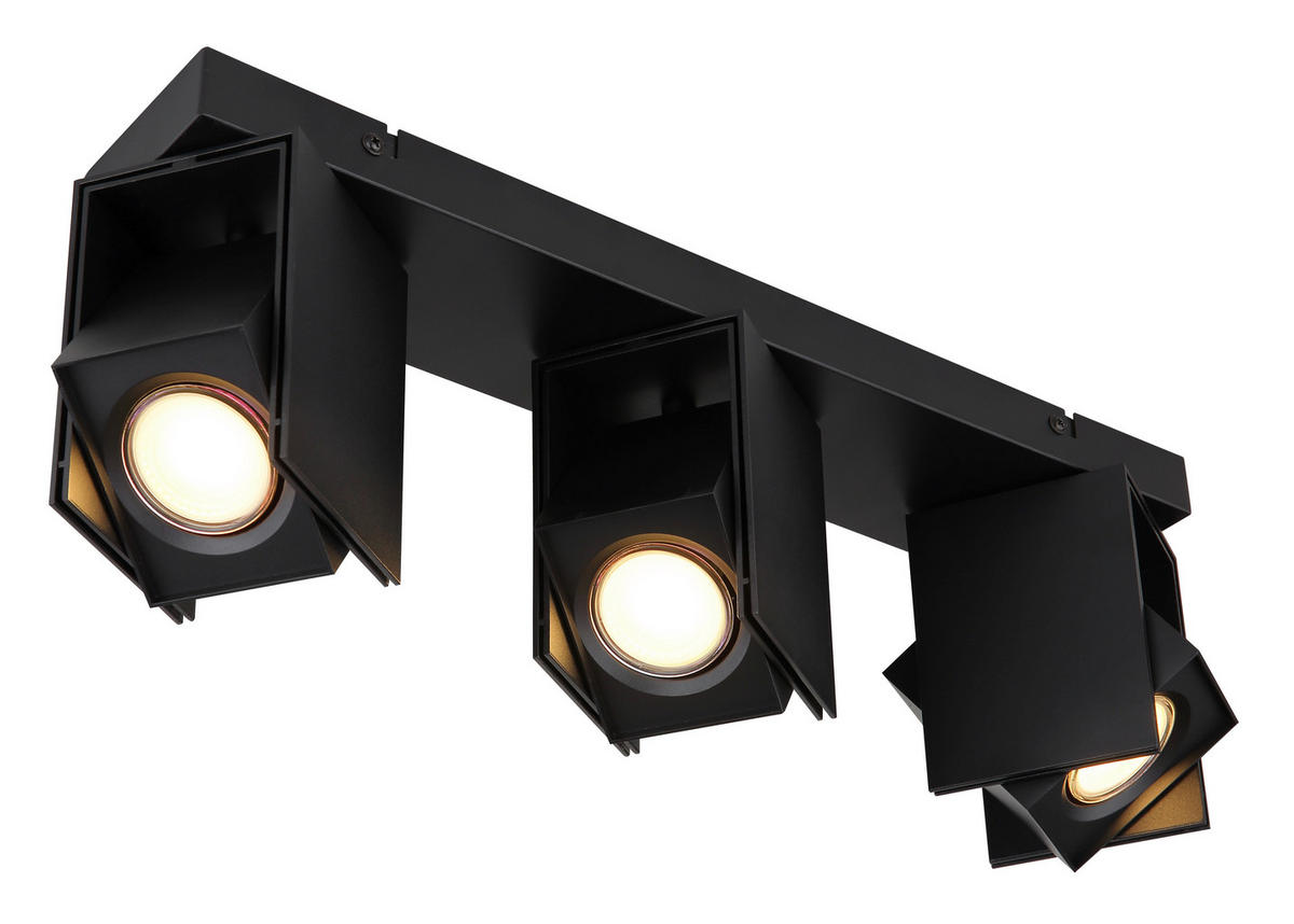 GLOBO Spot schwarz Metall B/H/T: ca. 8,4x15,7x43,4 cm GU10 3 Brennstellen RORY - schwarz (8,40/15,70/43,40cm) - GLOBO