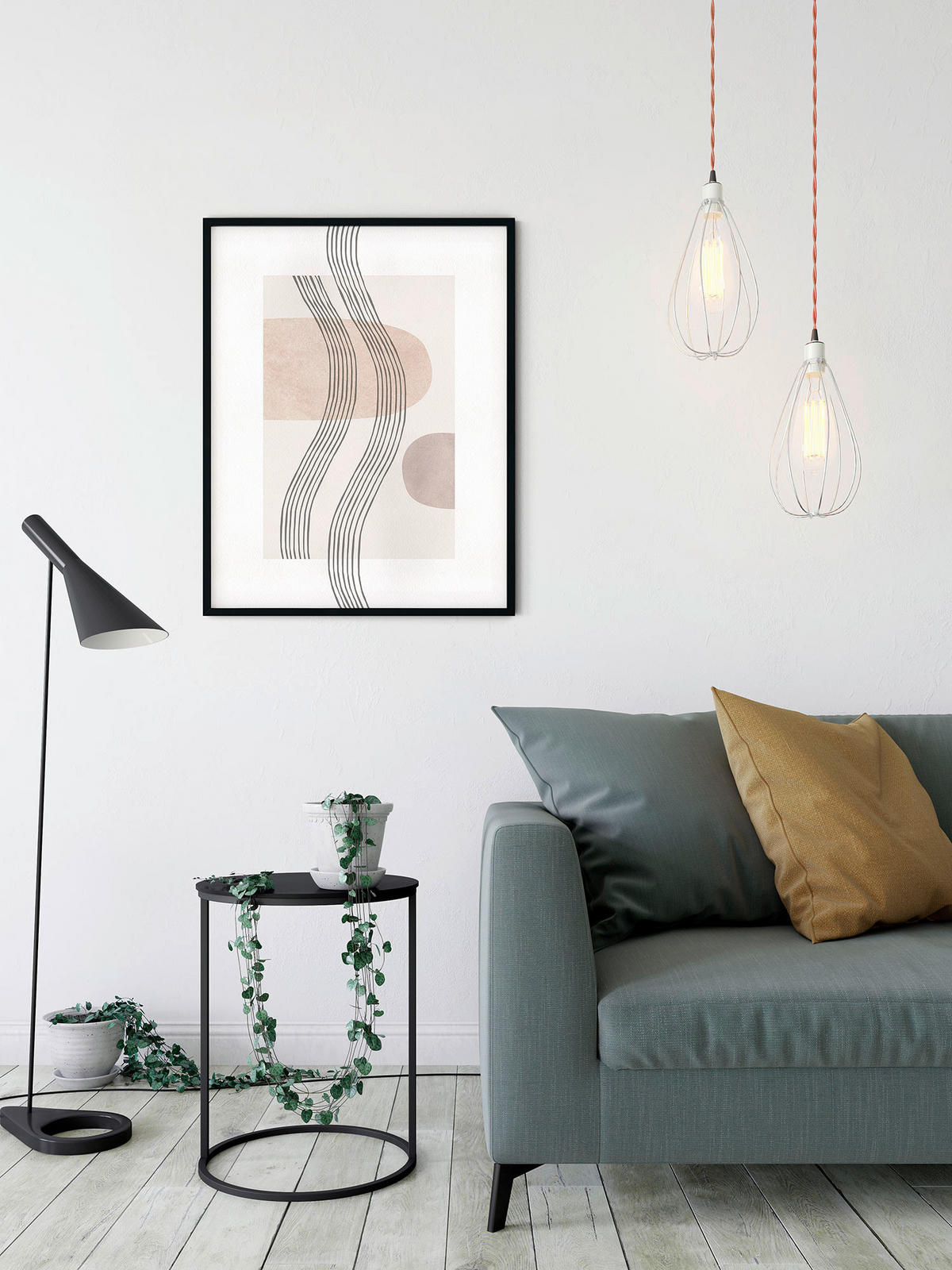 Komar Poster Line Art Waves Abstrakt B/L: ca. 50x70 cm Line Art Waves - (50,00/70,00cm) - Komar