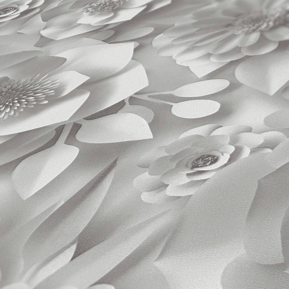 A.S.Creation Vliestapete Floral grau B/H: ca. 0,53x10,05 cm Tapete 3D in Grau - grau (0,53/10,05cm) - A.S.Creation