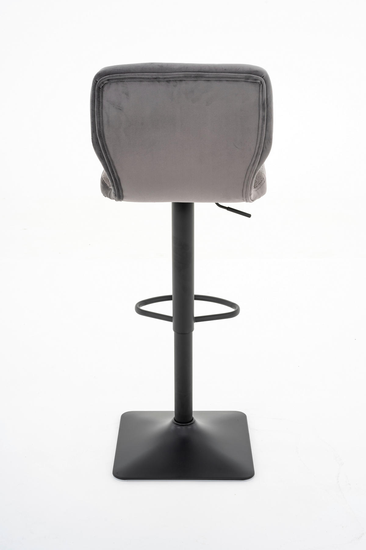 Barhocker FM-175-1 grau Microfaser Samt B/H/T: ca. 41x109x48 cm FM-175-1 - schwarz/grau (41,00/109,00/48,00cm)