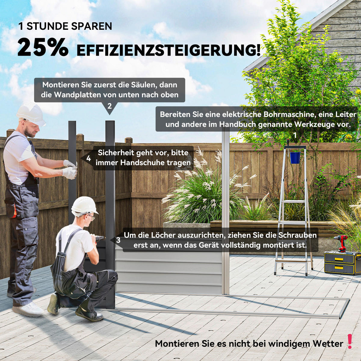 Outsunny Gerätehaus grau B/H/L: ca. 121x183x249 cm Gerätehaus - grau (249,00/121,00/183,00cm) - Outsunny