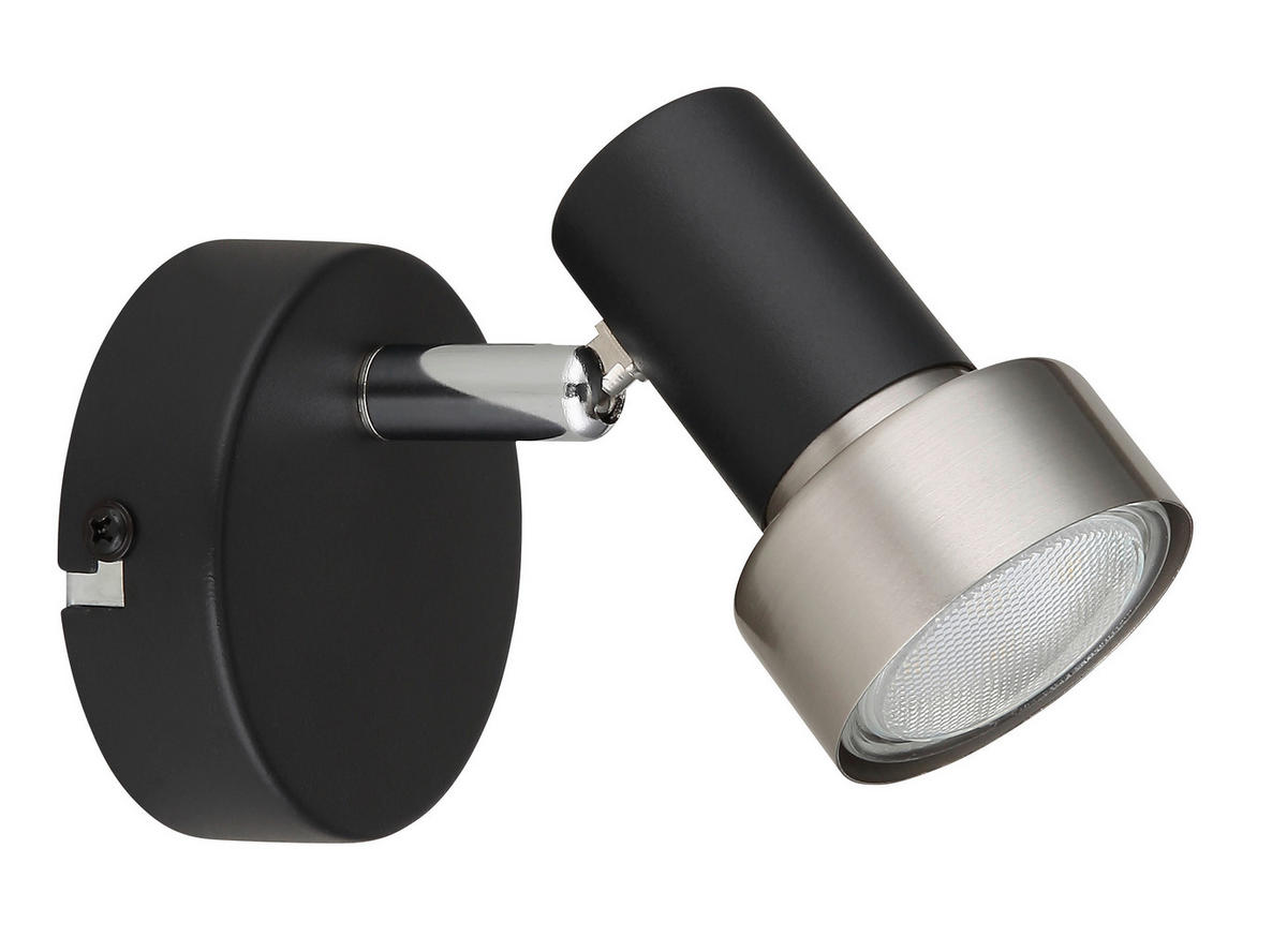 GLOBO Spot Chrom mattschwarz nickel matt Metall B/H/T: ca. 8x8,5x10,8 cm GU10 1 Brennstellen MASON - nickel matt/Chrom (8,00/8,50/10,80cm) - GLOBO