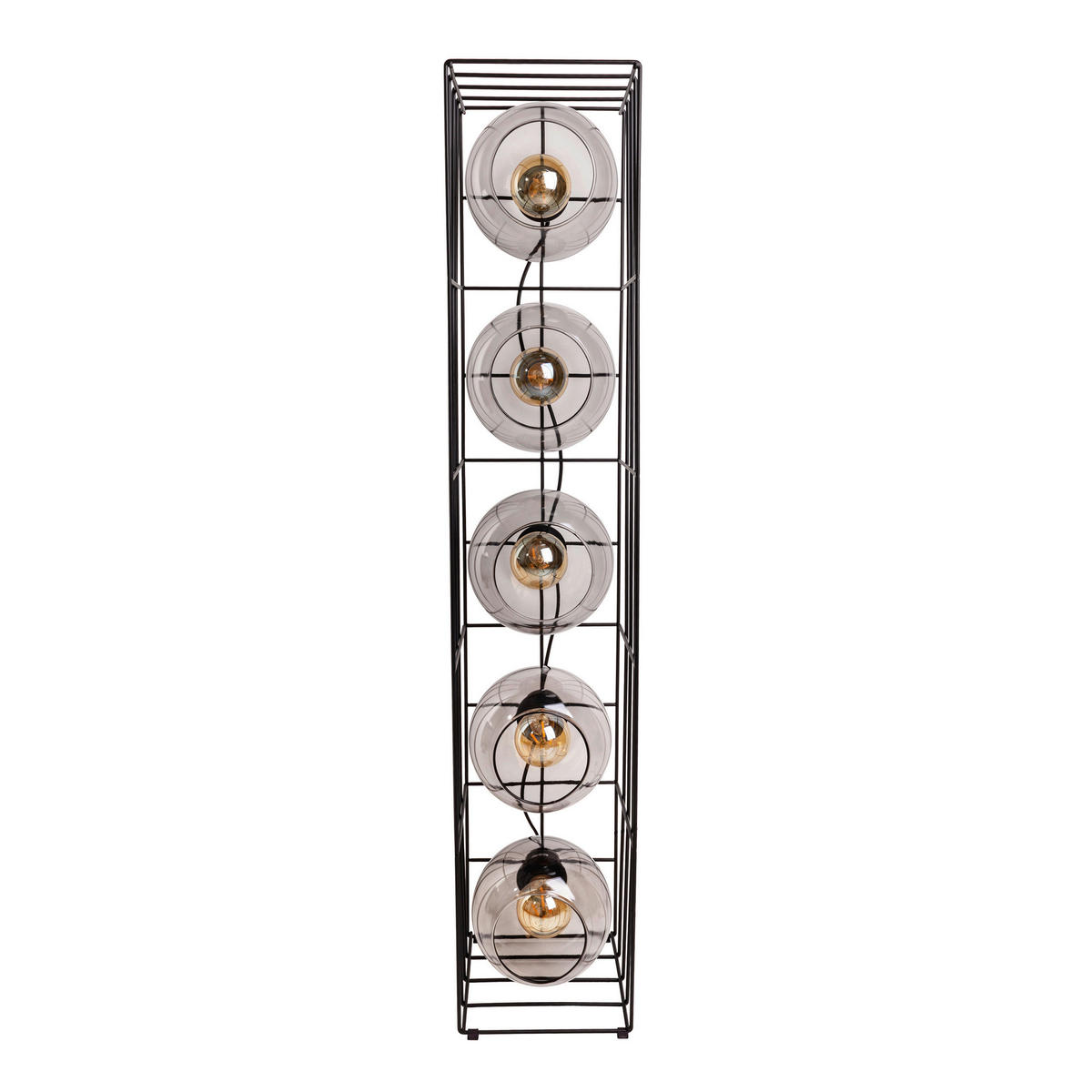 Näve Leuchten Stehleuchte 2084222 schwarz Glas Metall B/H/T: ca. 18x95x18 cm 5 Brennstellen Cesta - schwarz (18,00/95,00/18,00cm) - Näve Leuchten