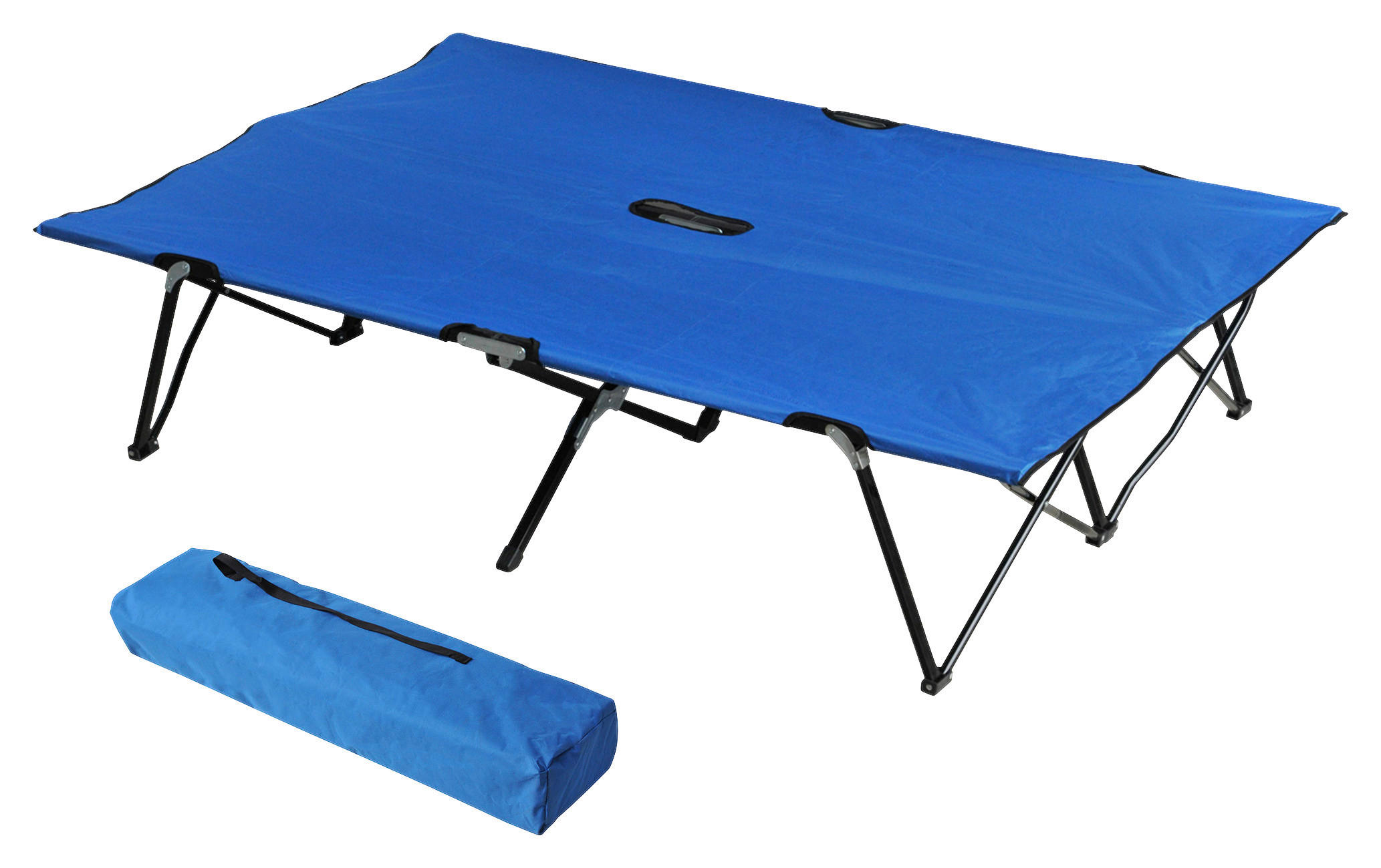 Outsunny Campingartikel B/H/L: ca. 125x193x40 cm Feldbett - blau/schwarz (40,00/125,00/193,00cm) - Outsunny