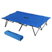 Outsunny Campingartikel B/H/L: ca. 125x193x40 cm Feldbett - blau/schwarz (40,00/125,00/193,00cm) - Outsunny