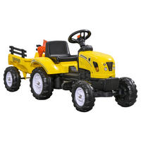 HOMCOM Kinder-Fahrzeug gelb B/H/L: ca. 42x133x51 cm Trettraktor - gelb (51,00/42,00/133,00cm) - HOMCOM
