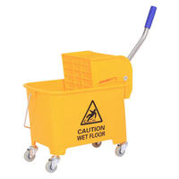 HOMCOM Putzwagen gelb Kunststoff B/H/T: ca. 63x67x27 cm Putzwagen - gelb (63,00/67,00/27,00cm) - HOMCOM