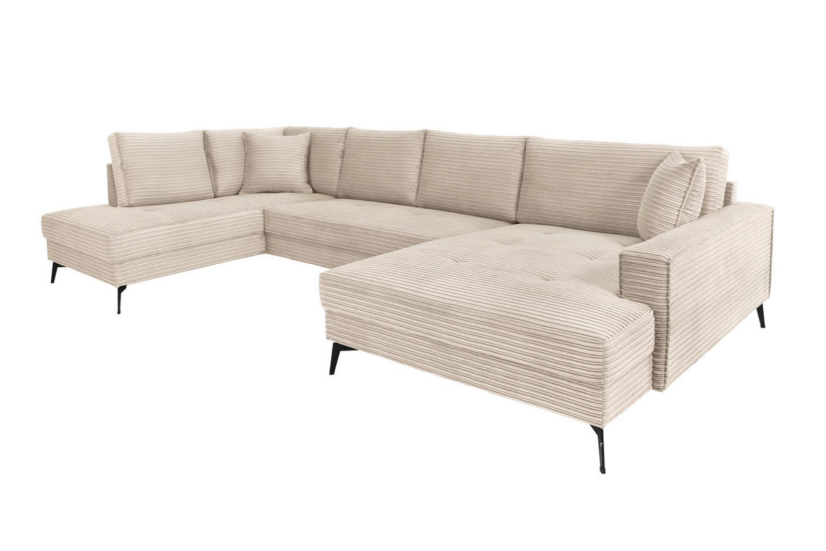 Wohnlandschaft Zero braun Microfaser B/H/T: ca. 362x86x195 cm Zero - braun/schwarz (362,00/86,00/195,00cm)