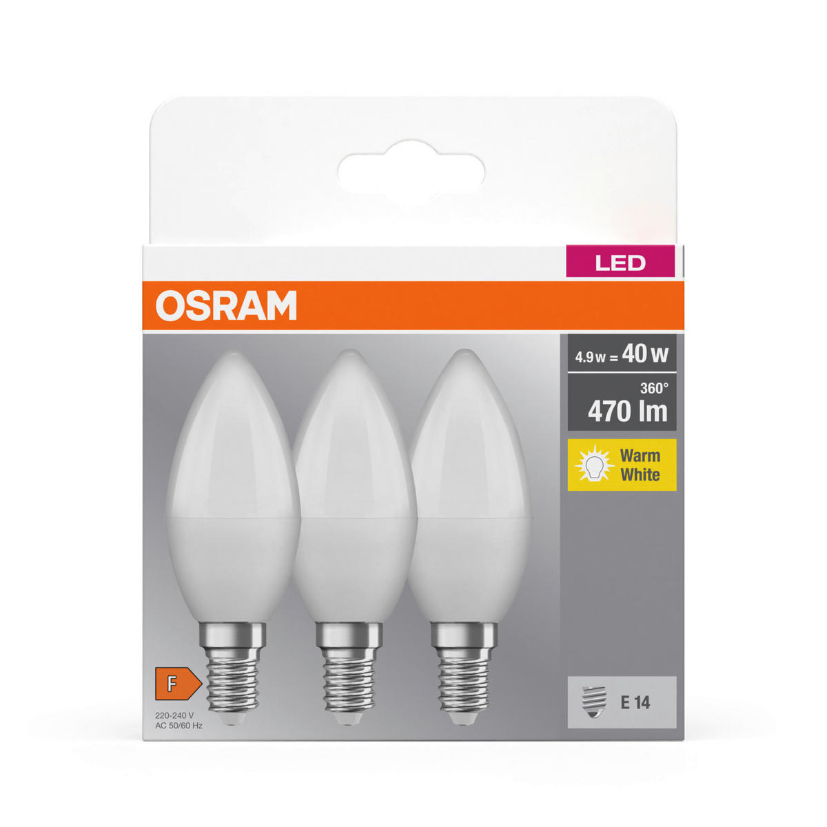 Leuchtmittel E14 LED-Kerzenlampe_3erPack_Osram - (3,50cm)
