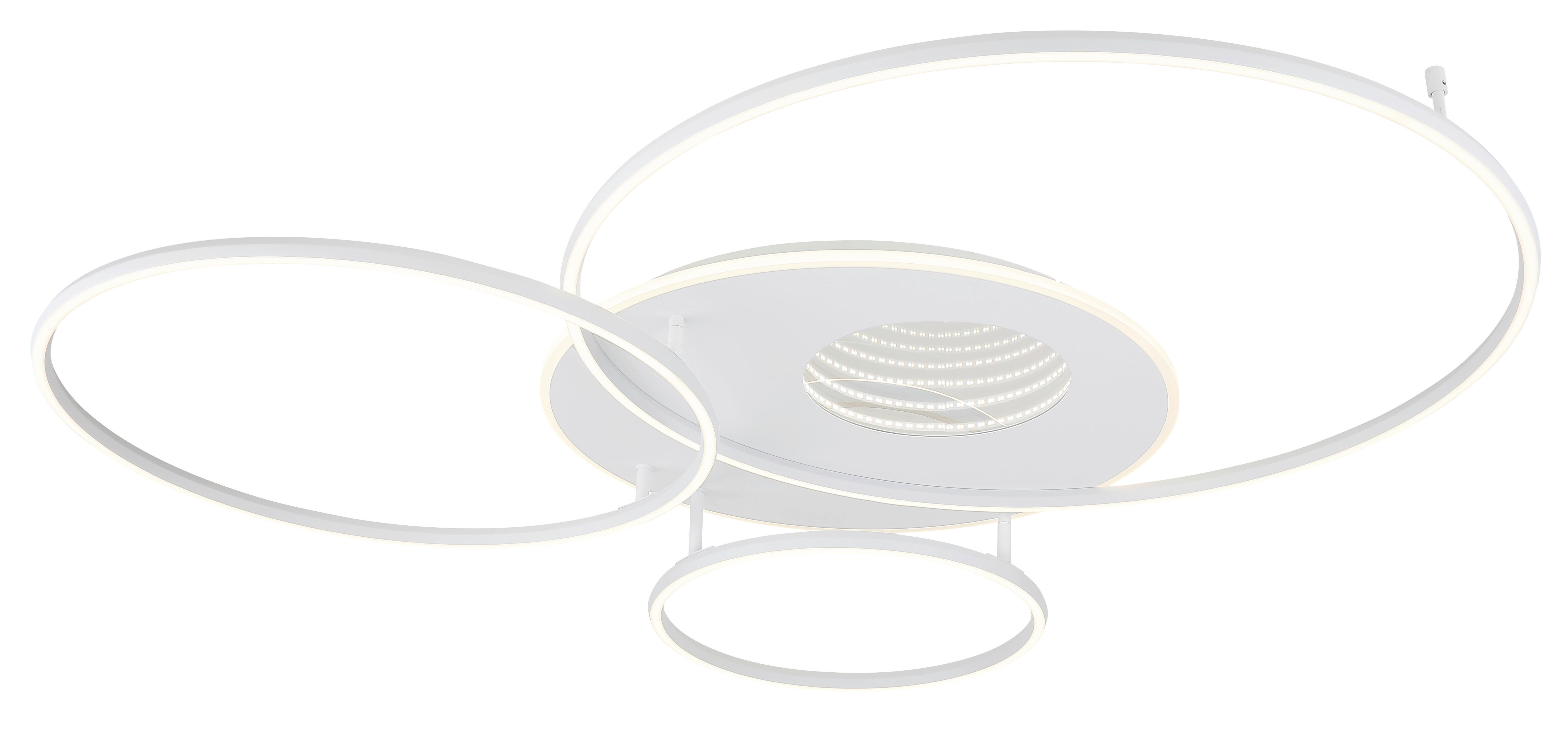 GLOBO Deckenleuchte Opal weiß Kunststoff Aluminium Metall B/H/L: ca. 105,3x13x126,4 cm 1 Brennstellen Invertina - weiß/Opal (126,40/105,30/13,00cm) - GLOBO