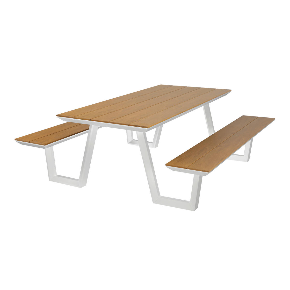 AXI Outdoor Living Picknickset Nori braun Metall B/H/L: ca. 200x75x190 cm Nori - braun/weiß (190,00/200,00/75,00cm) - AXI Outdoor Living