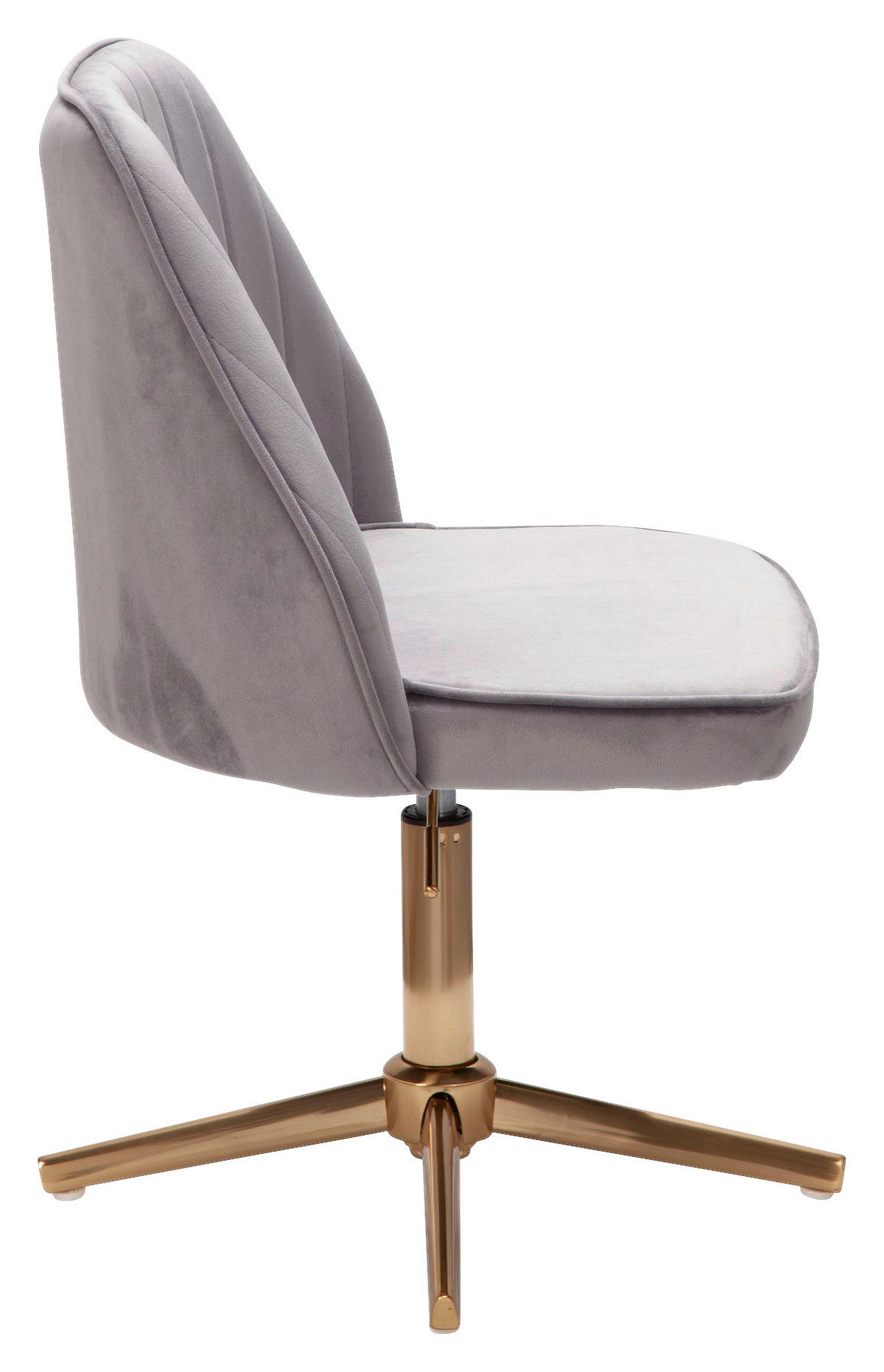 Drehstuhl grau gold Stoff Eisen Drehstuhl - gold/grau (60,00/80,00/60,00cm) - Wohnling