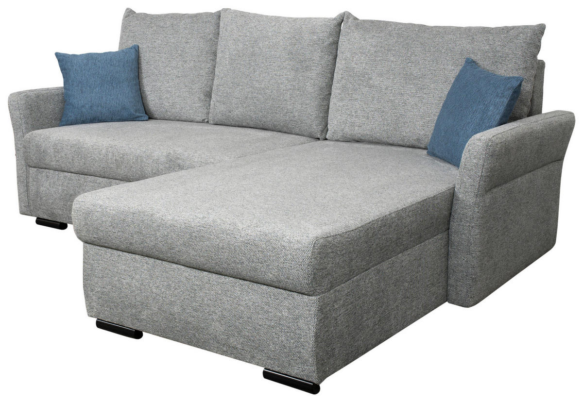 Ecksofa Marseille II grau Webstoff B/H/T: ca. 218x90x168 cm Marseille II - schwarz/grau (218,00/90,00/168,00cm)