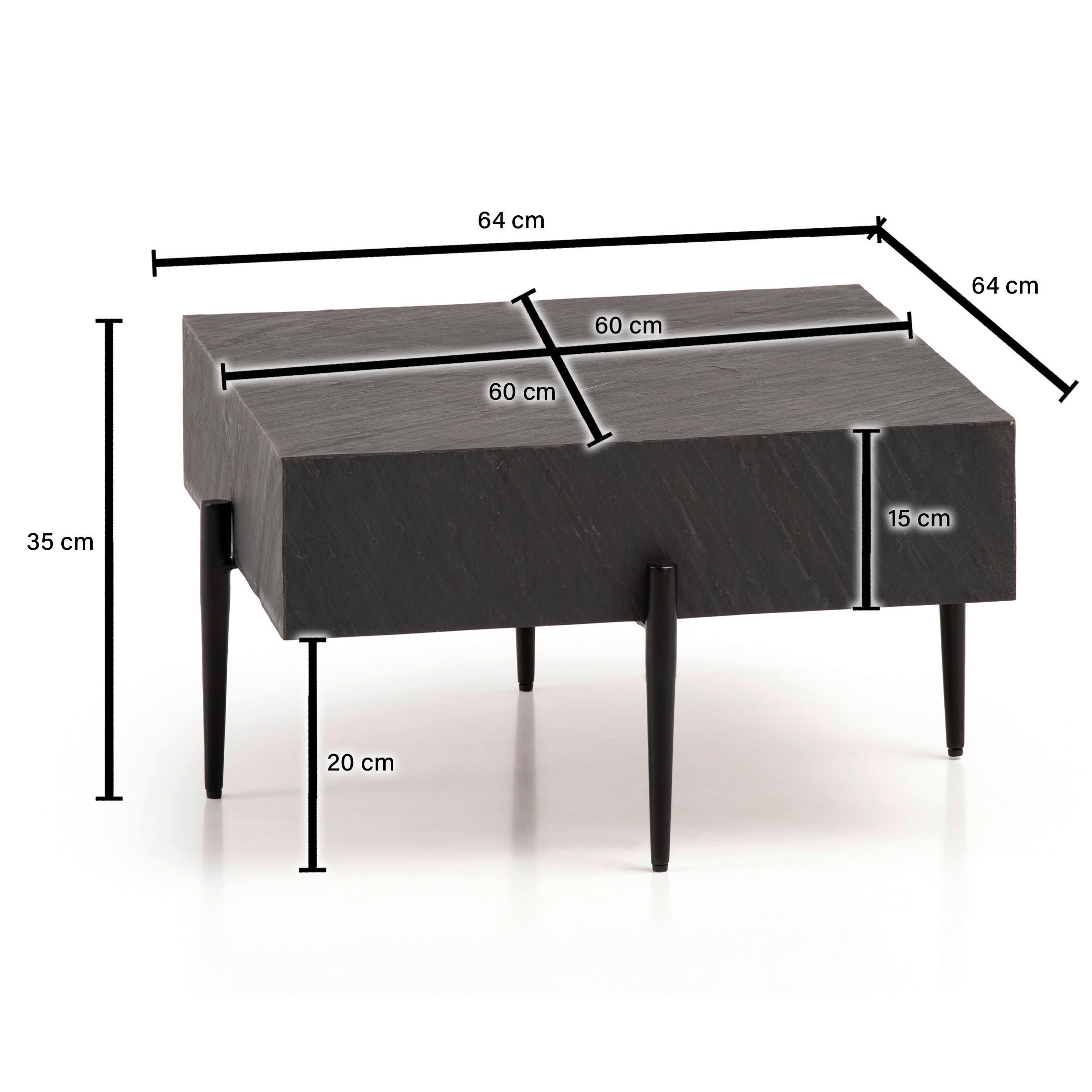 Couchtisch  B/H/T: ca. 64x35x64 cm Couchtisch - (64,00/35,00/64,00cm) - Wohnling