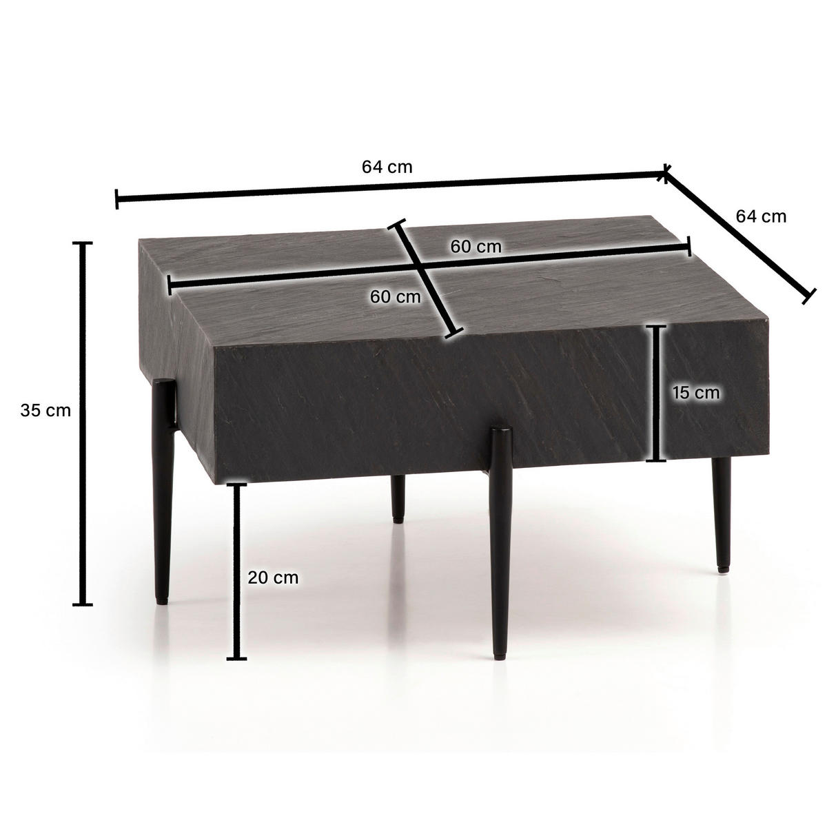 Couchtisch  B/H/T: ca. 64x35x64 cm Couchtisch - (64,00/35,00/64,00cm) - Wohnling