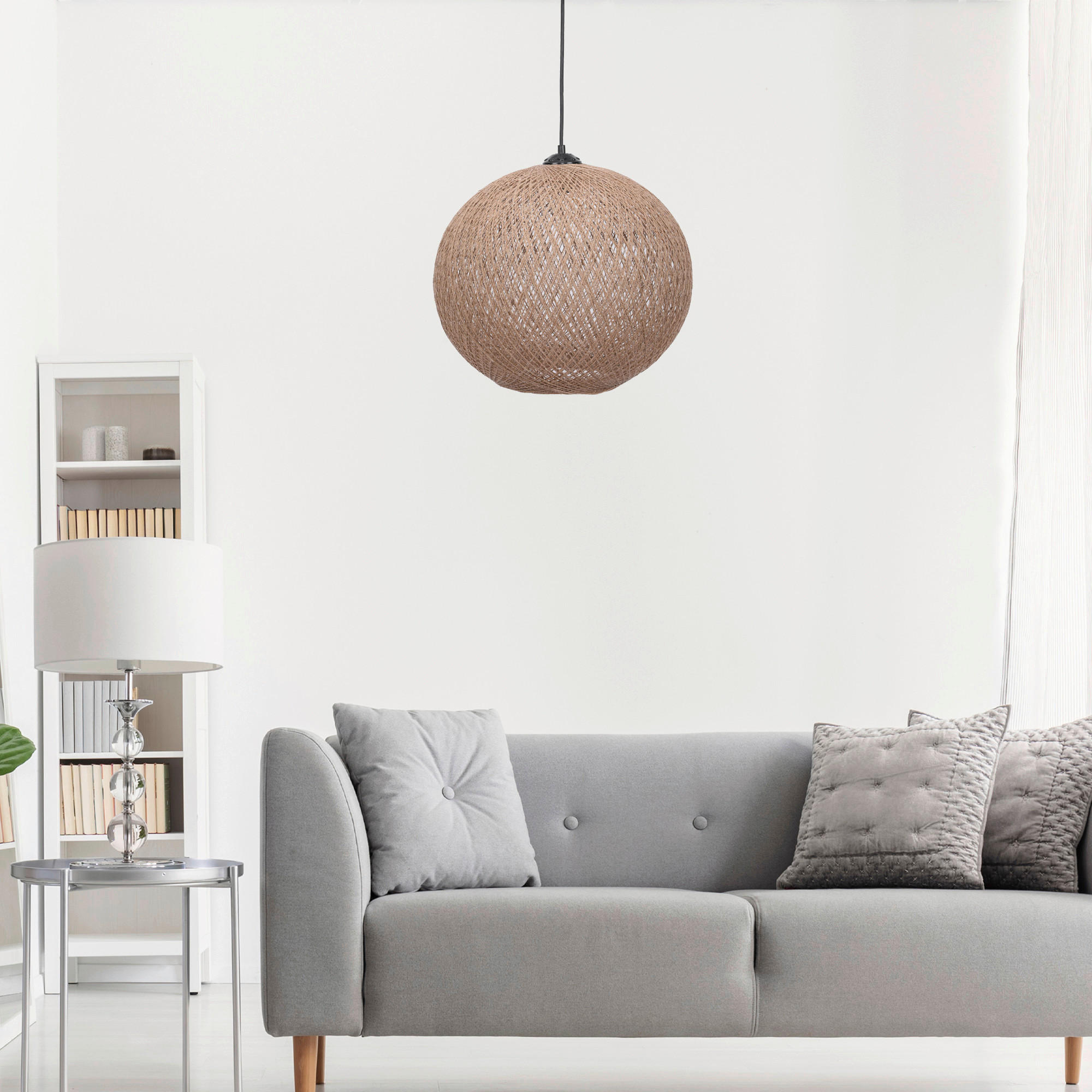 Thumbnail - Opviq Pendelleuchte creme B/H/T/L/D: ca. 38x70x38x38x38 cm E27 1 Brennstellen