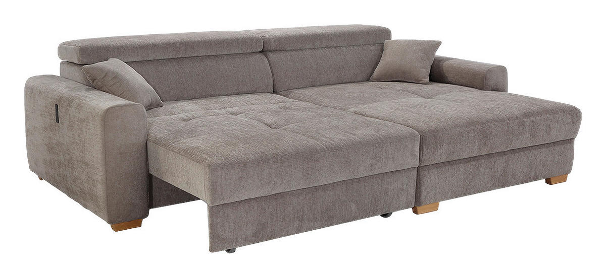 Ecksofa taupe Flachgewebe B/H/T: ca. 277x109x187 cm Slider_Ecksofa - Eiche/taupe (277,00/109,00/187,00cm)