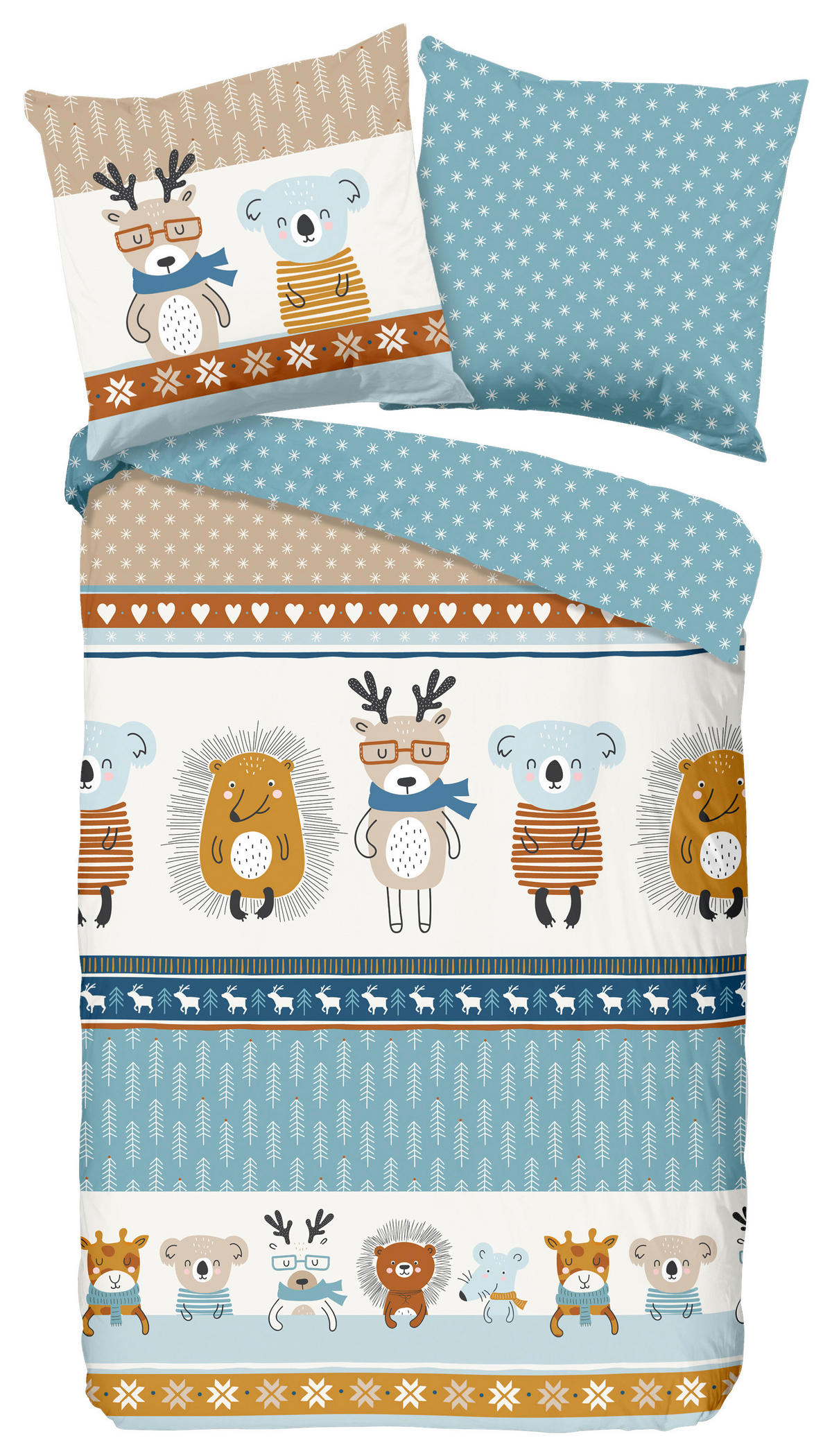 Baumwoll Bettwäsche Woodland Flanell Woodland - Multi (135,00/200,00cm) - Good Morning