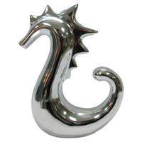 POCOline Dekorationsartikel silber Steingut B/H/L: ca. 13,5x5x18 cm Deko-Seepferdchen - silber (18,00/13,50/5,00cm) - POCOline